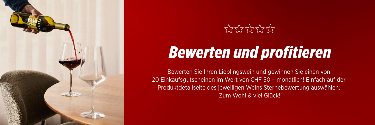 Denner - Bewerten Sie jeden Monat Ihren Lieblingswein und gewinnen Sie einen von 20 Gutscheinen im Wert von CHF 50.- - schweiz